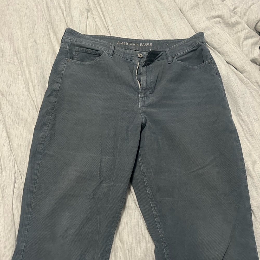 Anerican Eagle Outfitters Blue Mom Straight Leg Corduroy Jeans Size 18
